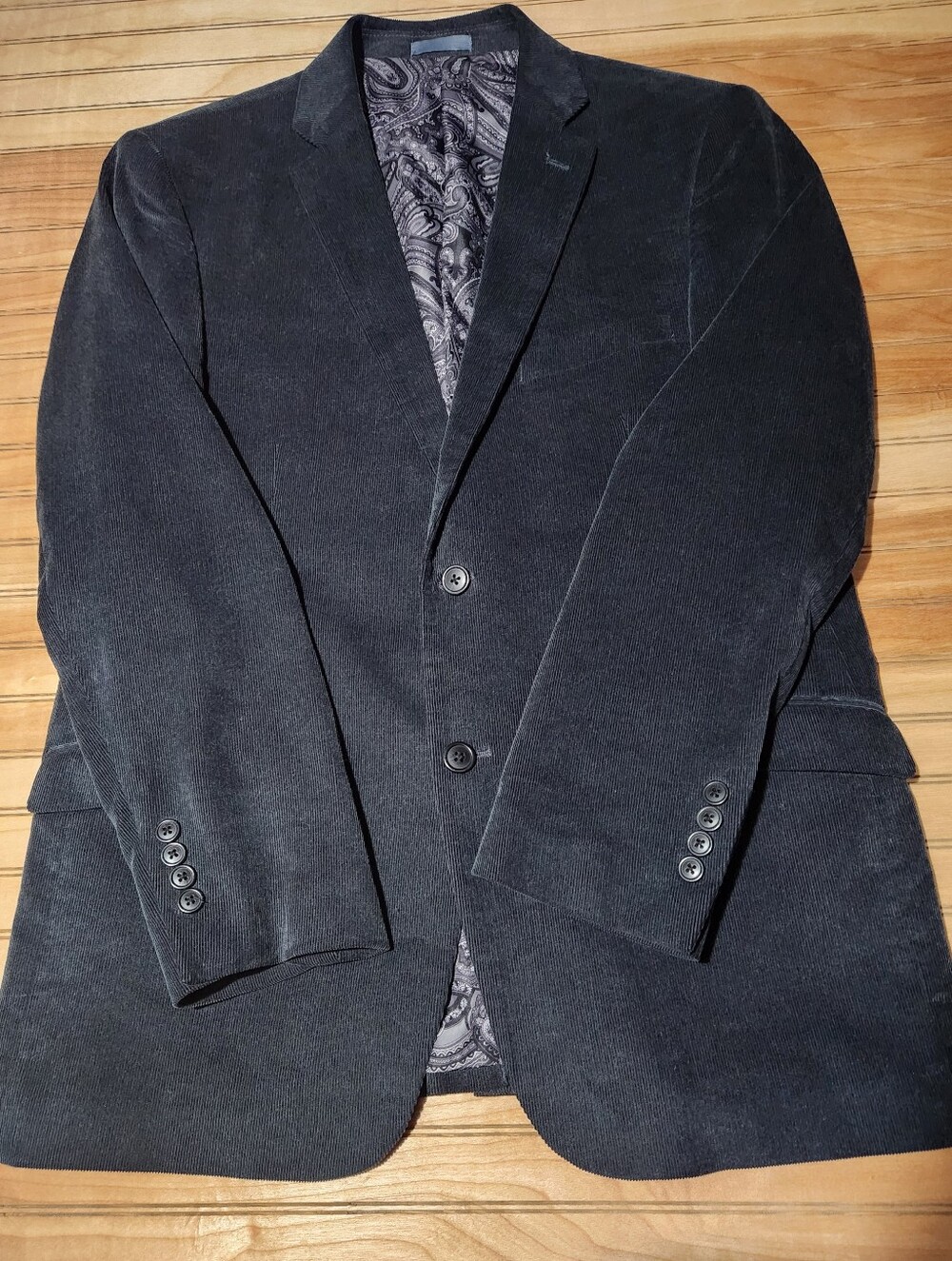 Madison Corduroy Men's Blazer Sport Coat Jacket Gray Sz 42R Preppy Officewear